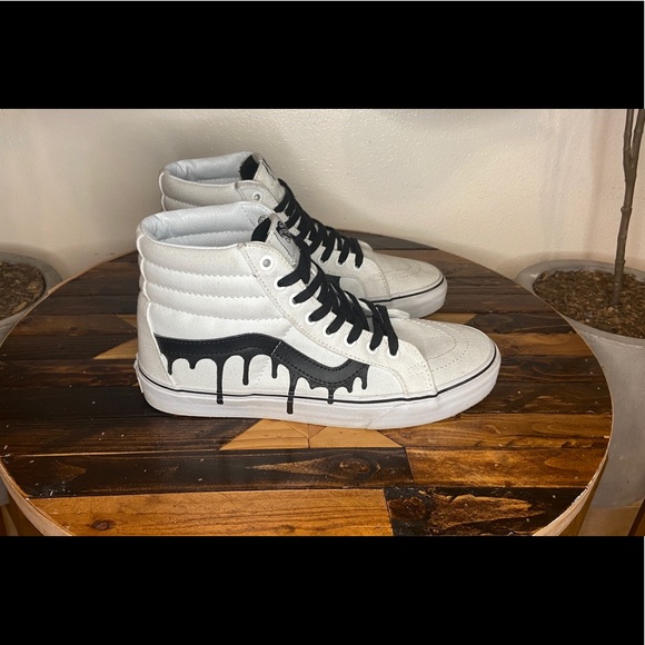Vans Sk8 Hi 10oz Canvas Custom Drips - Picture 1 of 5
